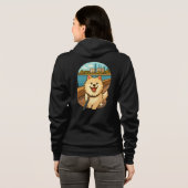 Blijke Samojed Wandelt langs het Stads Waterfront Hoodie (Achterkant volledig)