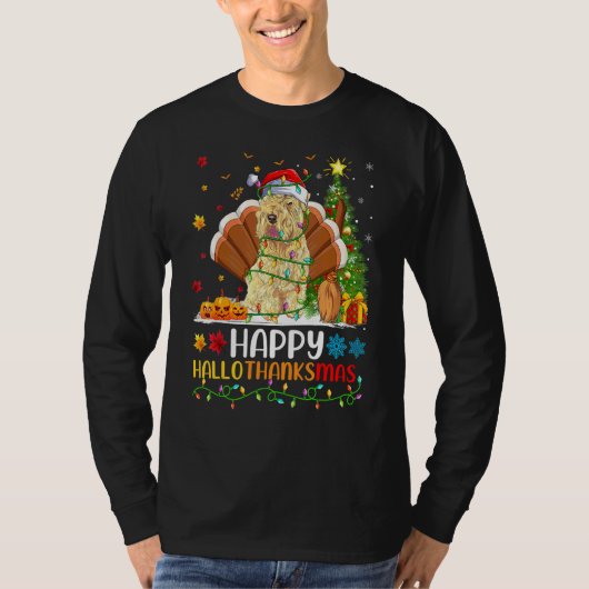 Blijke Tarwebruine Terriër Hond Hellothanksmas T-shirt (Voorkant)