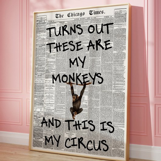 Blijkt dat dit mijn grappige apenkrant is poster