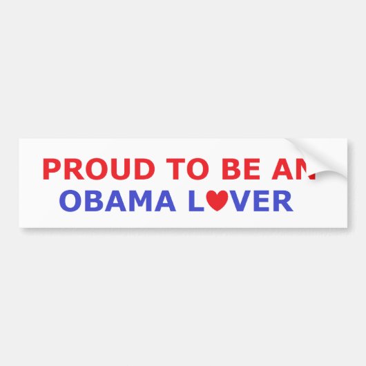 BLIJKT EEN OBAMA-LOVER TE ZIJN - BUMPERSTICKER (Voorkant)