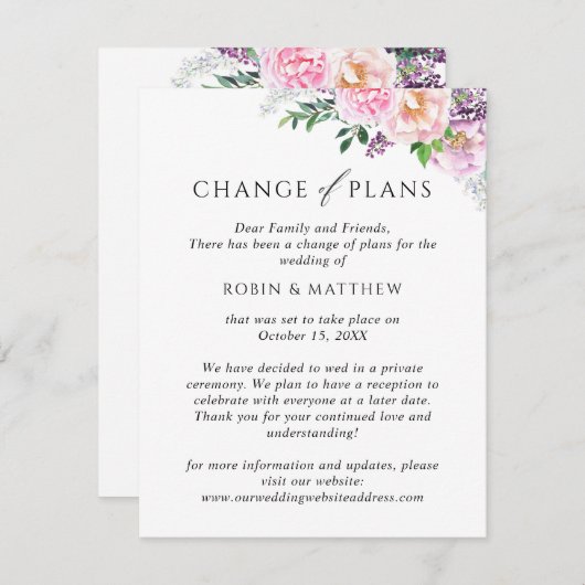 Blijmoedig Bloemstuk, Wijziging van Plannen Bruilo Aankondiging (Voorkant / Achterkant)
