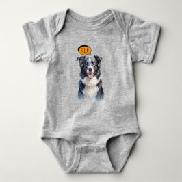 Blijmoedige Border Collie in Waterverf Romper