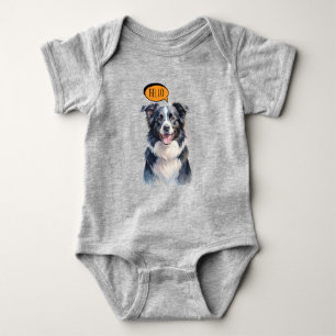 Blijmoedige Border Collie in Waterverf Romper