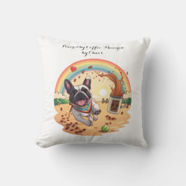 Blijmoedige Franse Bulldog & Koffie Splash – Pootj Kussen