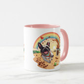 Blijmoedige Franse Bulldog & Koffie Splash – Pootj Mok (Voorkant rechts)