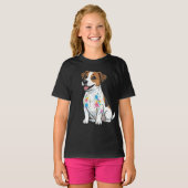 Blijmoedige Jack Russell Spat Fun T-shirt (Voorkant volledig)