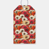 Blijrode bloemencélébratie cadeaulabel (Achterkant)