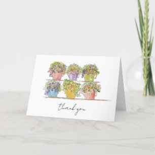 Blijte Bloemenmarkt met de Hand Getekende Schets Bedankkaart