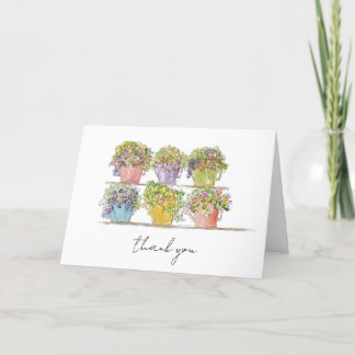 Blijte Bloemenmarkt met de Hand Getekende Schets Bedankkaart