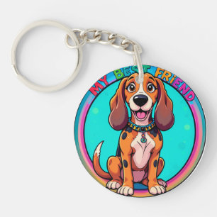 Blijtekenaar Beagle Hond Mijn Beste Vriend Sleutelhanger