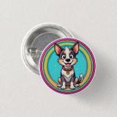 Blijtekenende Hond Ronde Button 3,2 Cm (Voorkant /achterkant)