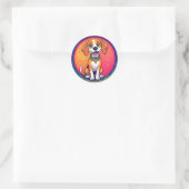 BlijtekenendHond Ronde Sticker (Tas)