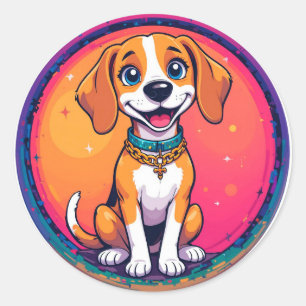 BlijtekenendHond Ronde Sticker
