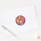 BlijtekenendHond Ronde Sticker (Envelop)