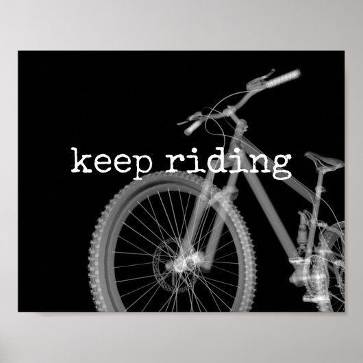 blijven fietsen met moderne zwart-witprijzen poster (Voorkant)