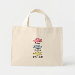 Blijven glimlachen! Kleurrijke fantastische vissen Mini Tote Bag