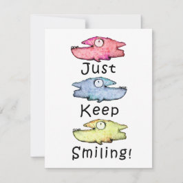 Blijven glimlachen! Kleurrijke getande vis Notitiekaartje