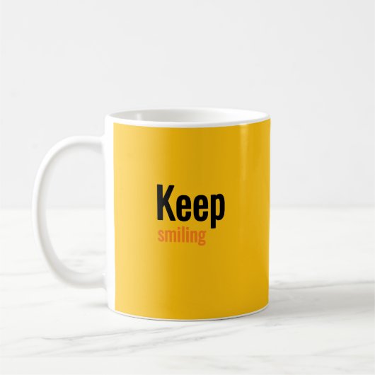 blijven glimlachen koffiemok (Links)