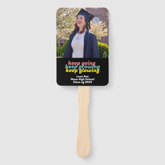 Blijven groeien houdt gloeiende Afstuderen ventila Handwaaier (Voorkant)