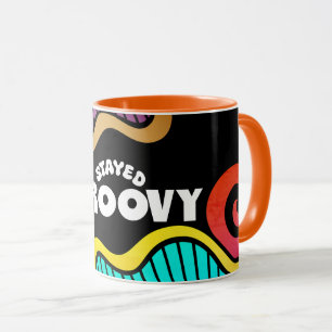 Blijven groovy hippie jaren 60 designy doodle mok