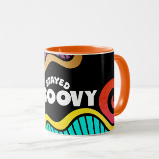 Blijven groovy hippie jaren 60 designy doodle mok