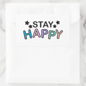 Blijven Happy Wording Rechthoekige Sticker (Tas)