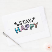 Blijven Happy Wording Rechthoekige Sticker (Envelop)