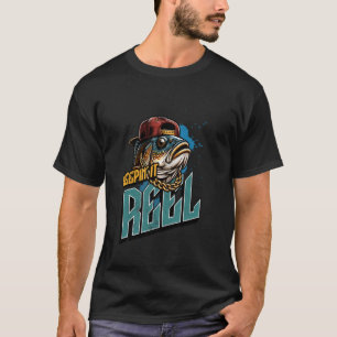 Blijven Het Reel Grappig Koel Heren Vissen Visser T-shirt