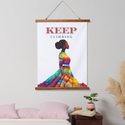 Blijven klimmen thema hangend wandkleed (Slaapkamer)