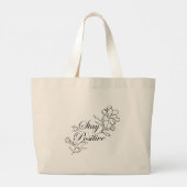 Blijven Positief Bloemig Grote Tote Bag (Achterkant)