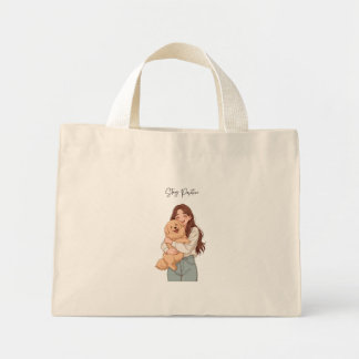 Blijven Positief | Esthetische hondenliefhebber bo Mini Tote Bag