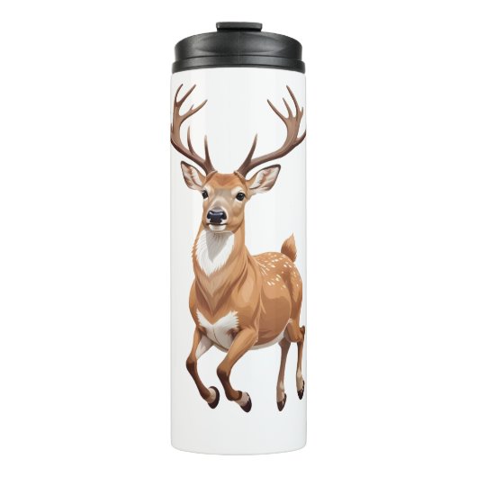 Blijven vrolijk speels plezier springen in het bos thermosbeker (Voorkant)