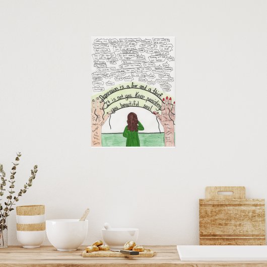 Blijvend (depressie) 18x24 poster (Keuken)