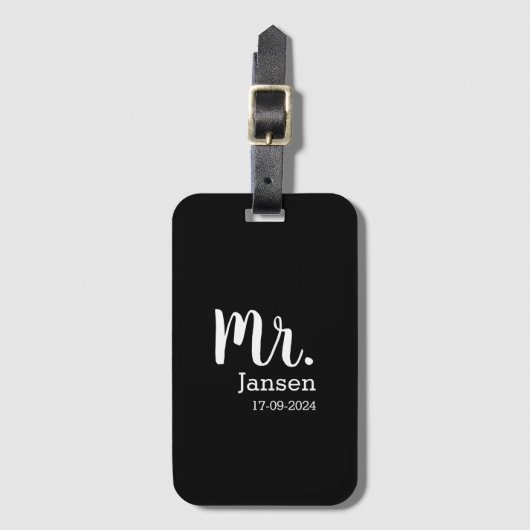 Blijvend huwelijkscadeau mannen  bagagelabel (Voorkant (verticaal))