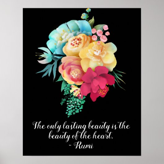 Blijvende Beauty Bouquet Rumi Quote Poster (Voorkant)