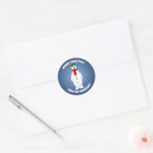 Blijwe Sneeuwman Ronde Sticker (Envelop)