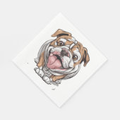 Blijwekkende Bulldog Servet (Hoek)