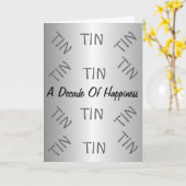 Blik 10e huwelijksverjaardag kaart (Gele Bloem)