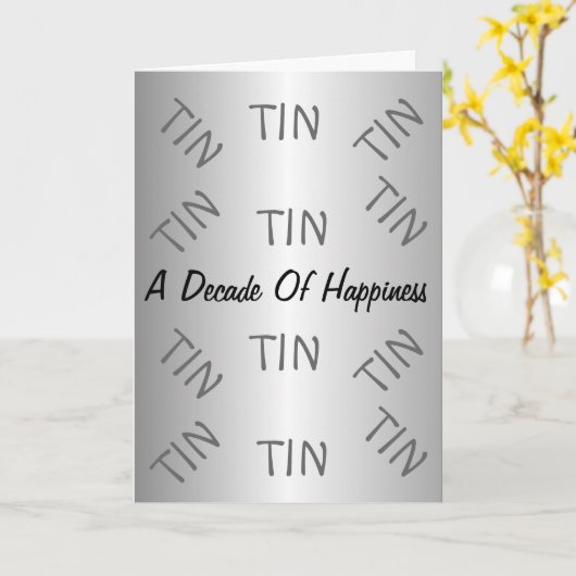 Blik 10e trouwdag kaart (Gele Bloem)