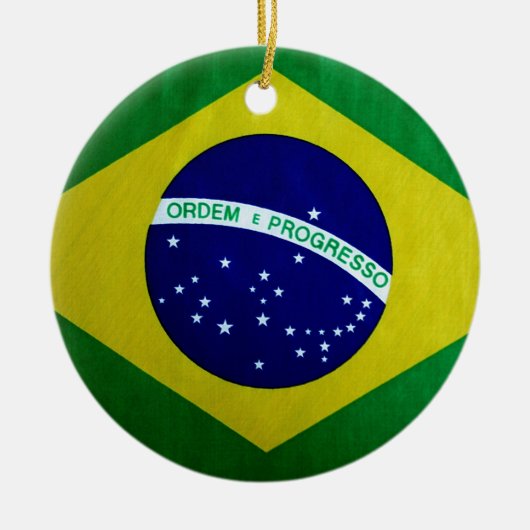  blik Braziliaanse vlag Keramisch Ornament (Voorkant)