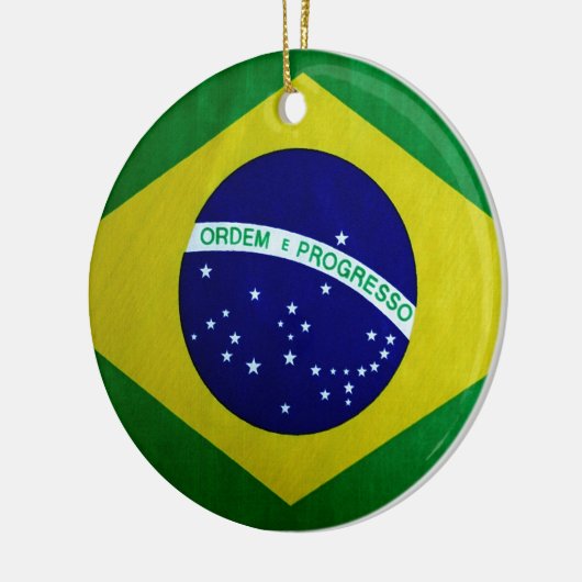 blik Braziliaanse vlag Keramisch Ornament (Links)