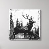 blik in zwart-wit, donkerder dier canvas afdruk (Voorkant)