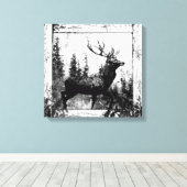 blik in zwart-wit, donkerder dier canvas afdruk (Insitu (Houten vloer))