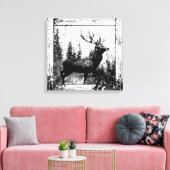 blik in zwart-wit, donkerder dier canvas afdruk (Insitu (Woonkamer))