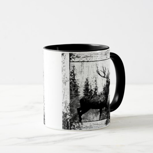 blik in zwart-wit, donkerder dier mok (Voorkant rechts)