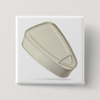 Blik met ham, vis of ander voedsel vierkante button 5,1 cm