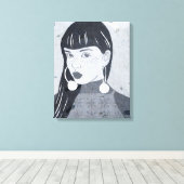 Blik nachtportret canvas afdruk (Insitu (Houten vloer))