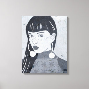 Blik nachtportret canvas afdruk