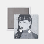 Blik nachtportret magneet (Voorkant / Achterkant)