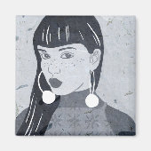 Blik nachtportret magneet (Voorkant)